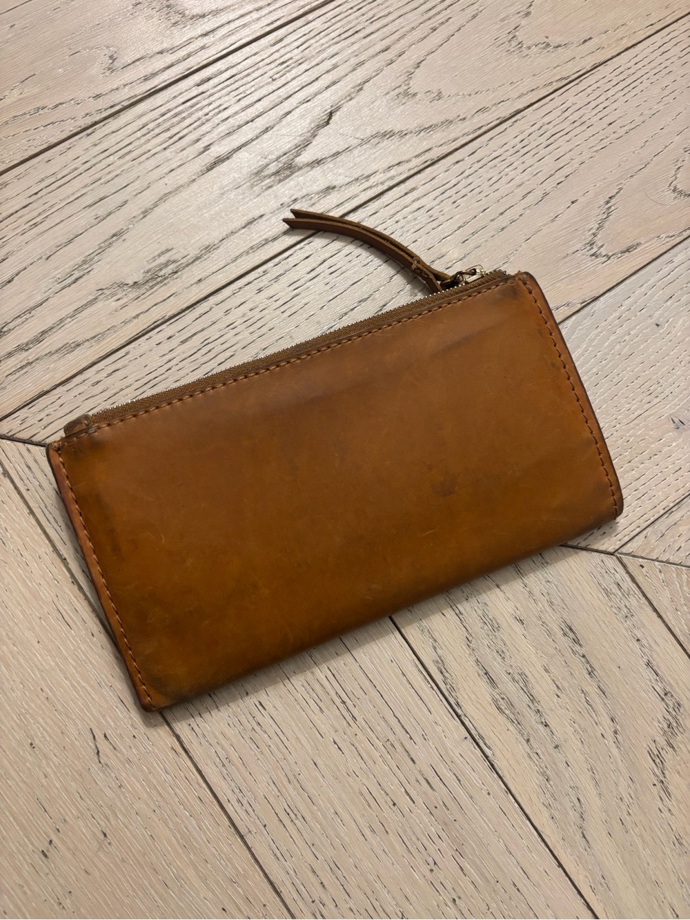 Parker Clay handmade tan leather wallet